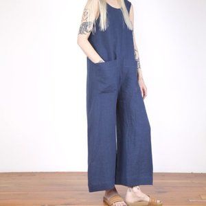 Ilana Kohn Milo Jumpsuit Indigo Linen Size Small